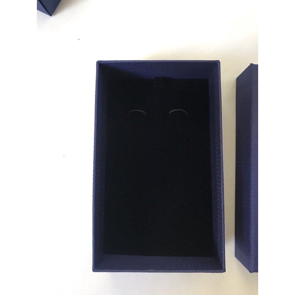 NWT Swarovski Empty Jewelry Hard Case Blue  5.3" x 3.5" x 1.5" - Picture 5 of 11